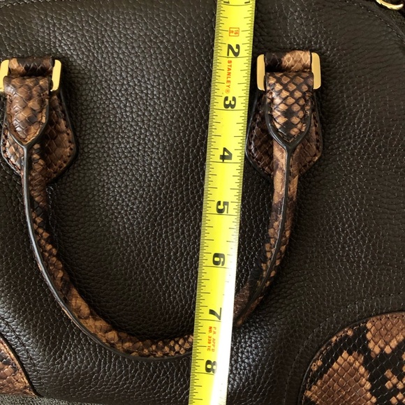 Michael Kors Dark Brown Snake Print Satchel - Picture 5 of 7